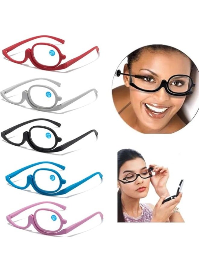 Magnifying Makeup Glasses with 180° Rotating Single Lens - Reading Eyeglasses for Eye Makeup Application & Grooming - Black Frame - Image 4